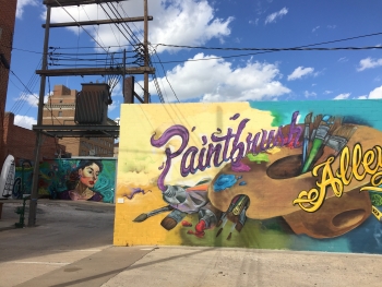 Paintbrush Alley, themed from the movie, Giant, and created by Art in Uncommon Places