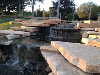 Fountain waterfall river downtown