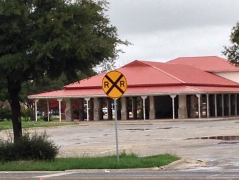 SAN ANGELO PASEO with RR crossing sign