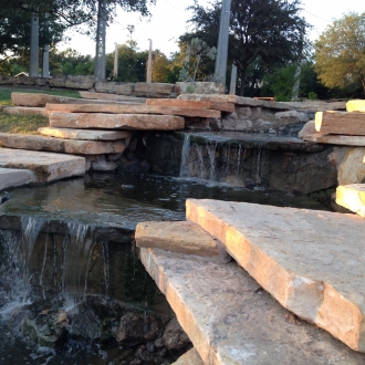 Fountain waterfall river downtown