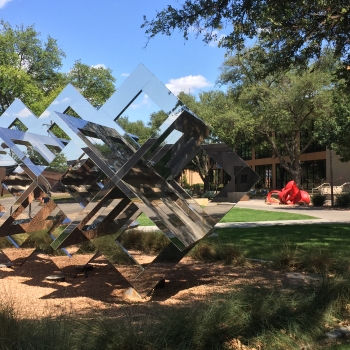 IMG 4993 photo by BRallo Angelo State University Public Art on campus, CUBE-I by Owen Morrel and KINESIS by Joaquin Gasgonia Palencia